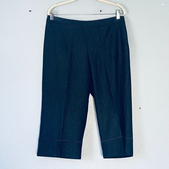 Harve Benard Cropped Pants 10 VINTAGE Charcoal Gray Wool Blend NEW Dead Stock - Picture 1 of 9